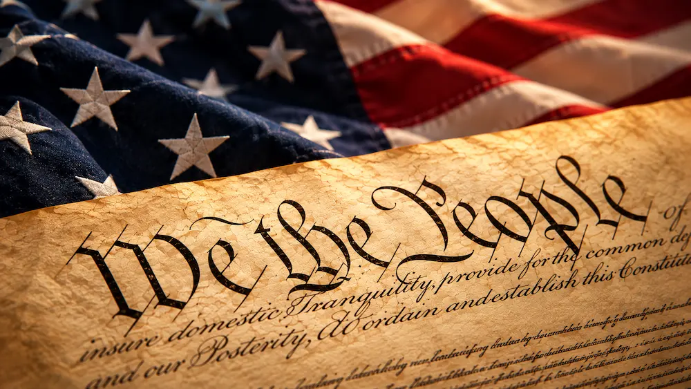 U.S. Constitution Challenge graphic with the Constitution, American flag, and the words “Have You Read the U.S. Constitution? All of it.